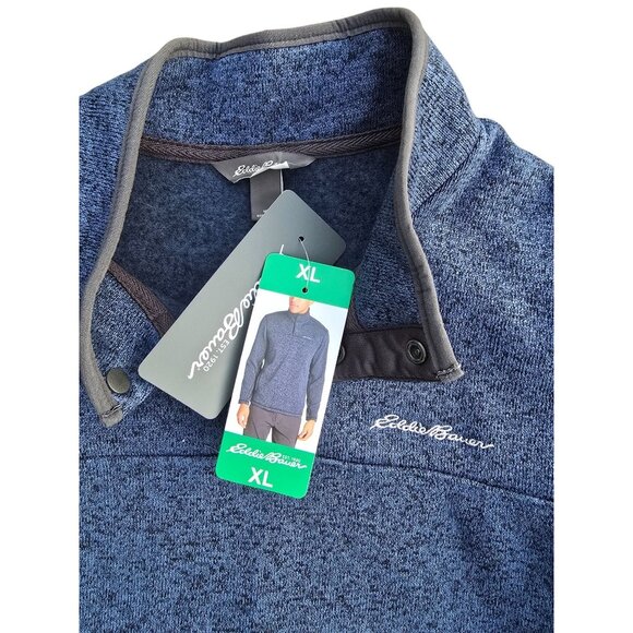 Eddie Bauer Mens Radiator Fleece Snap-Front Pullover XL Blue Heather - Picture 4 of 4